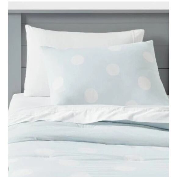 NIB Pillowfort Twin Scatter Dot Kids’ Comforter Duvet Set Blue - Picture 1 of 4
